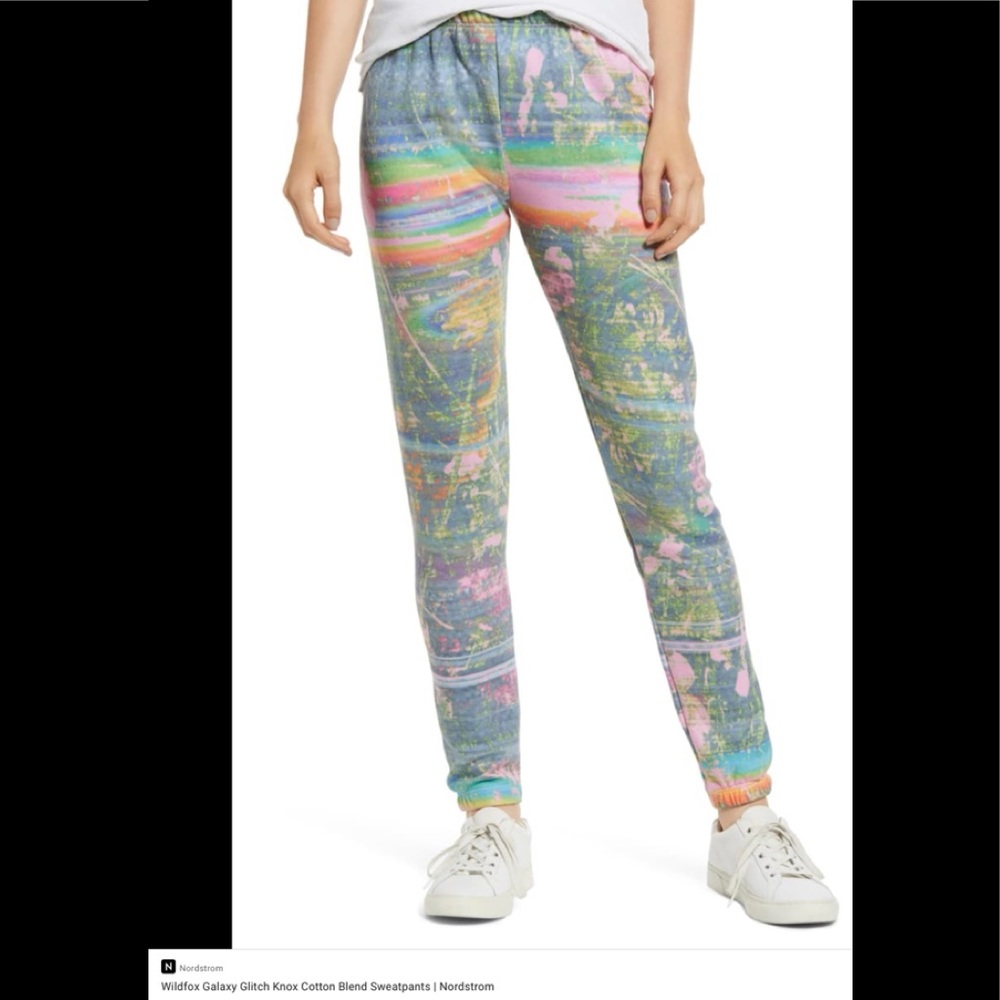 WILDFOX Galaxy Glitch Cotton Blend Sweatpants